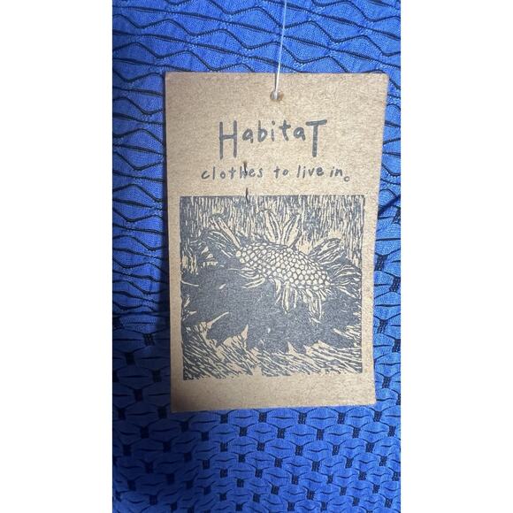 Habitat Sleeveless Drop Waist Textured Blue Scoop Neck Lagenlook MIDI Dress Sz L - Picture 7 of 12